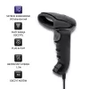 Lettore laser di codici a barre 1D CCD Qoltec 50866, USB, nero