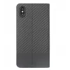 Custodia a libro per telefono Tellur per iPhone XS Max – finitura carbonio nera, stile portafoglio folio