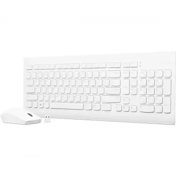 Set tastiera e mouse meccanici full-size Lenovo GX30W75336 — USB + Bluetooth, QWERTZ, bianco