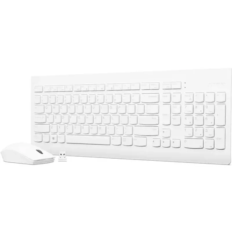 Lenovo GX30W75336 510 kit wireless tastiera e mouse, 2,4 GHz nano USB, bianco