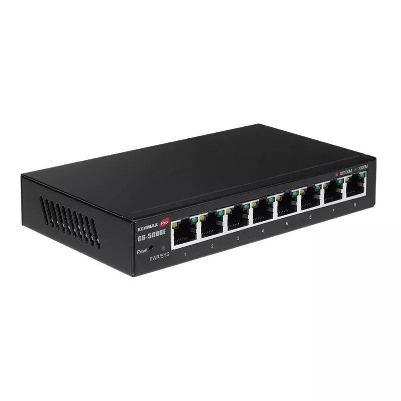 Edimax GS-5008E switch di rete gestito Gigabit Ethernet (10/100/1000) nero