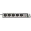 Brennenstuhl 1153340115 ciabatta Super-Solid Line 5 prese 2,5 m H05VV-F 3G1,5, argento (1153340115)