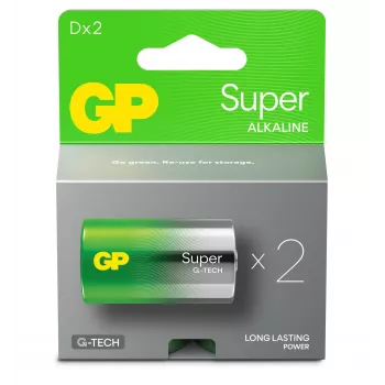 GP Batteries GPPCA13AS130 batteria Mono (D) alcalina-manganese 1,5 V 2 pz. (03013AETA-B2)