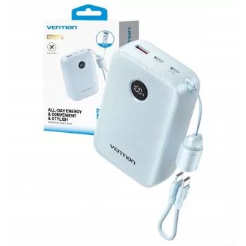 Powerbank Vention FKBL0-C 20000 mAh, 2x USB-C + 1x USB-A, Blu