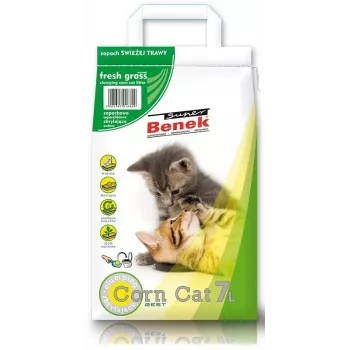 Certech Super Benek Corn Cat Fresh Grass - lettiera per gatti al mais agglomerante 7 l