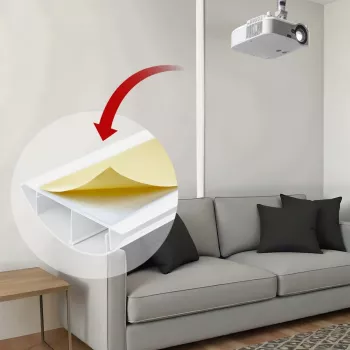 Canalina in alluminio MACLEAN MC-814 W bianco — canalina per organizzazione cavi, profilo in alluminio rigido per nascondere i cavi