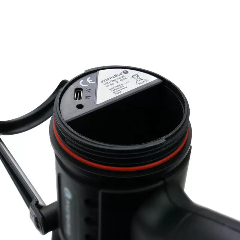 everActive SL-500R Hammer Faro LED ricaricabile, 500 lm, IP67, USB-C, Nero