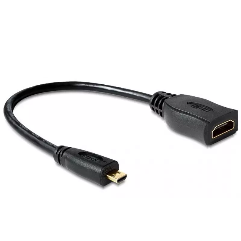 Cavo HDMI DeLOCK 65391 0,23m tipo A su tipo D nero