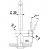 Rubinetto Atlas Neo bocca orientabile laterale HP versione acciaio inox
