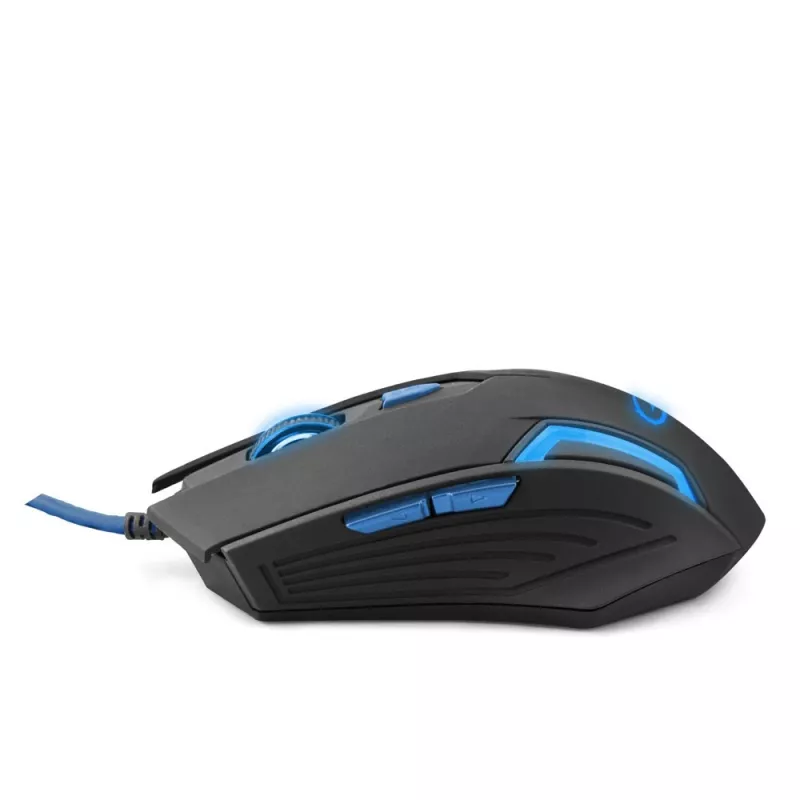 Esperanza MX205 FIGHTER - mouse - USB - blu - mouse - ottico - 6 tasti - nero
