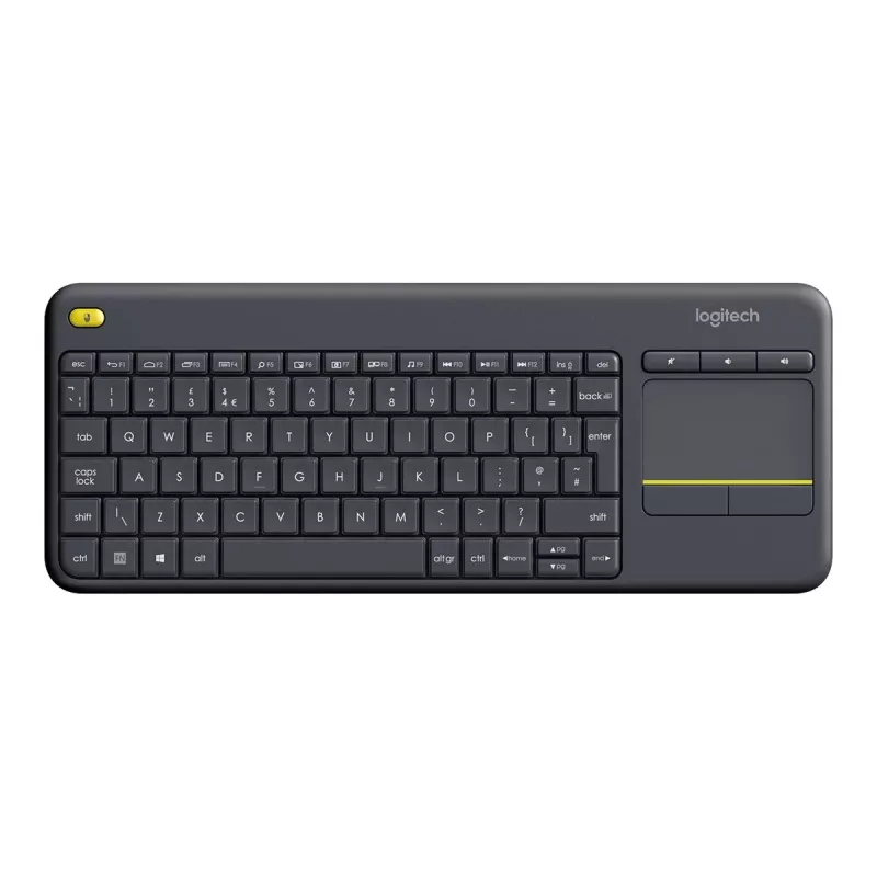 Logitech Wireless Touch Keyboard K400 Plus - tastiera - con touchpad - wireless - 2,4 GHz - Belgio - nero