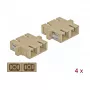 Adattatore in fibra ottica DELOCK SC femmina-femmina beige, confezione da 4 (modello 85996)