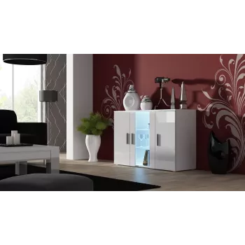 Cama Sideboard 120 cm SOHO S7 bianco/bianco lucido