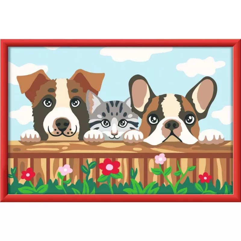 Set di pittura Ravensburger CreArt – Cani e gatti (set dipingi con i numeri)