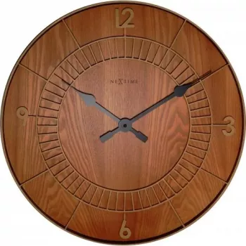 NeXtime orologio 3113br Wood Round, Ø50 cm, orologio da parete, marrone