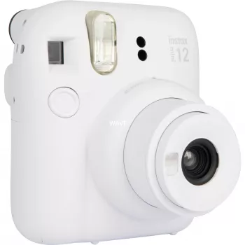 Fotocamera istantanea Fujifilm Instax Mini 12 bianca — stampe 86×54 mm, lunghezza focale 60 mm, batteria AA