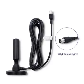 Antenna TV interna QOLTEC 57016 DVB-T2 – design compatto per la ricezione digitale terrestre