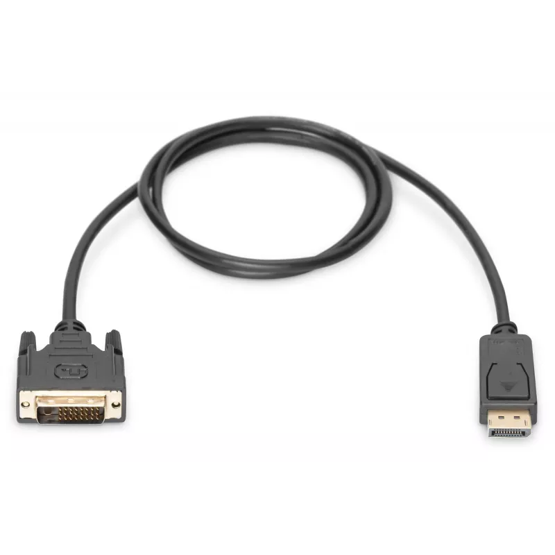 Cavo adattatore DisplayPort Assmann DP - DVI (24+1) M/M 1,0 m con blocco compatibile DP 1.2 UL CE bl (AK-340301-010-S)