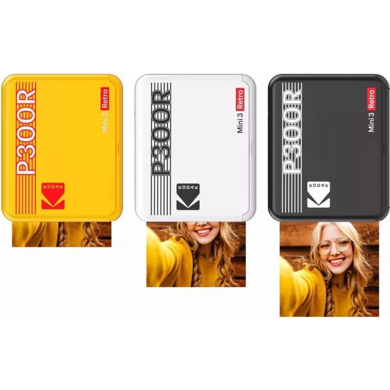 Stampante Kodak Mini 3 Square Retro Pass Photo Printing Technology gialla