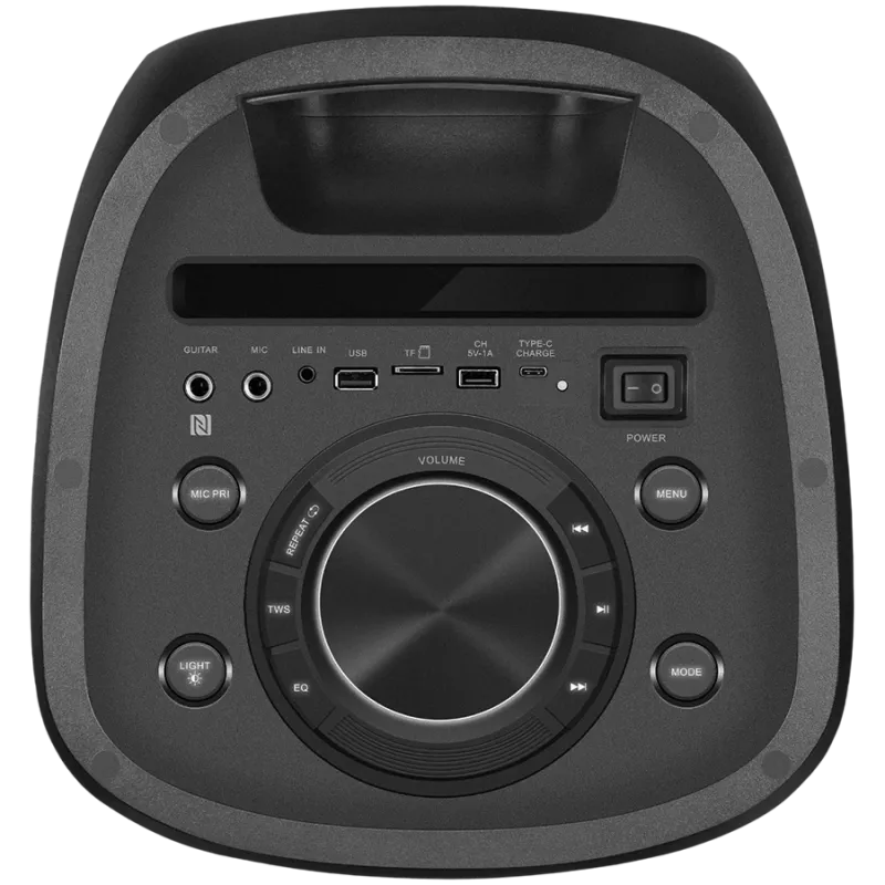 Altoparlante SVEN PS-1050, nero (200W, TWS, Bluetooth, FM, USB, microSD, display LED, 7200mAh)