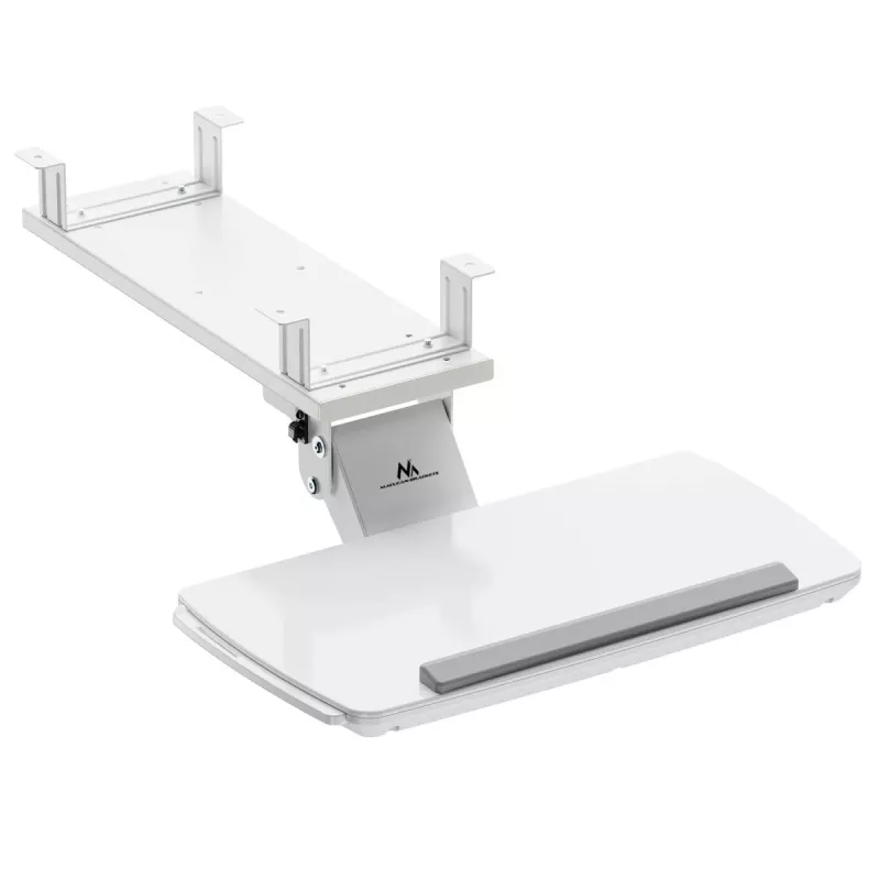 Supporto per tastiera MACLEAN MC-156 W — ripiano regolabile da sottoscrivania, carico max 5 kg