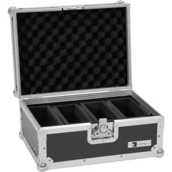 Flightcase Roadinger EC-4AC per 4× AKKU flat Light Series — valigia protettiva