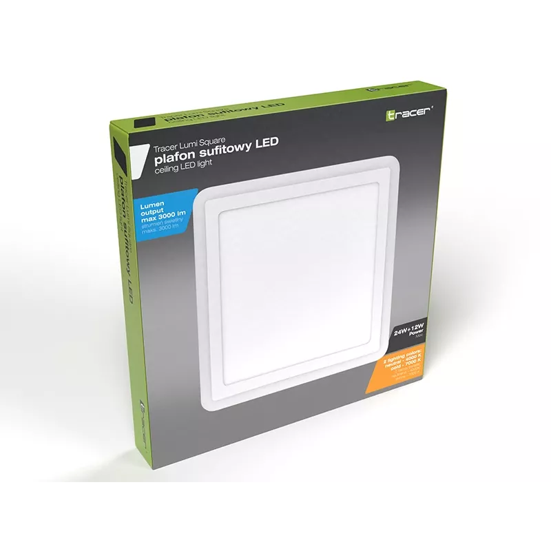 Plafoniera TRACER Tracer 47319 LED quadrata 18W 3000K