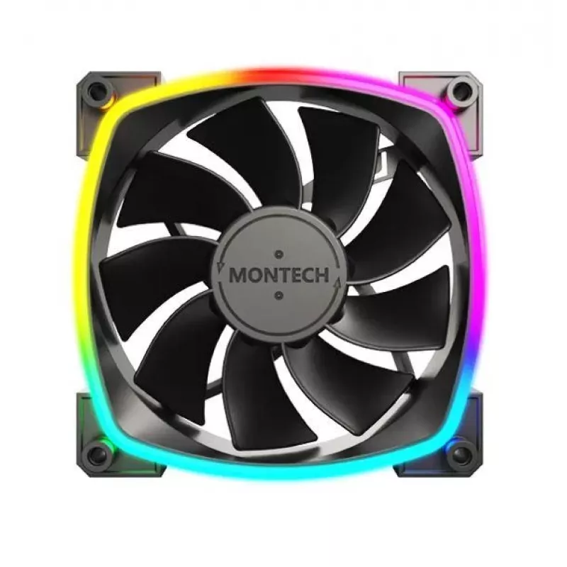 Montech RX120 PWM ventola per case PC 12 cm nero 3 pz.