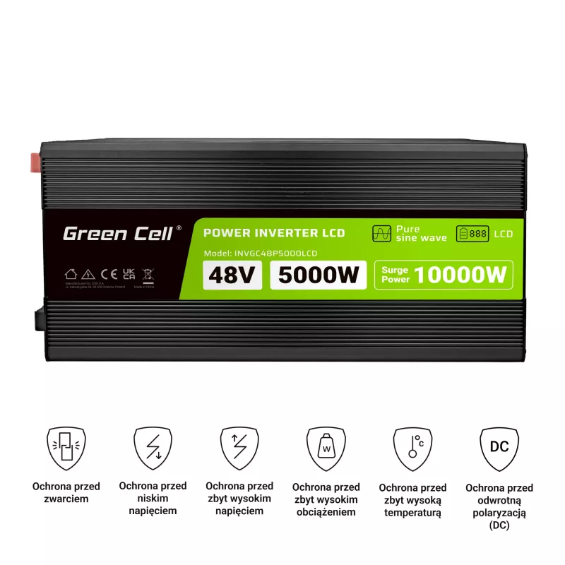 Convertitore LCD 48V 5000W/10000W onda sinusoidale pura con display