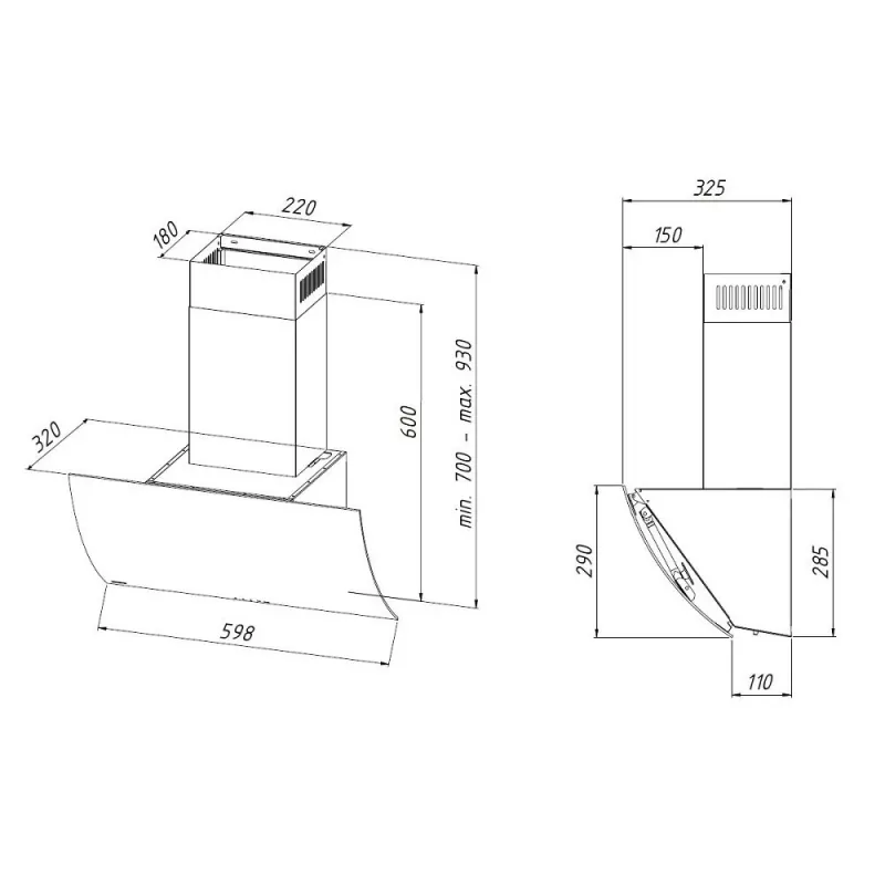 Cappa aspirante AKPO WK-4 Clarus Eco 60 nera