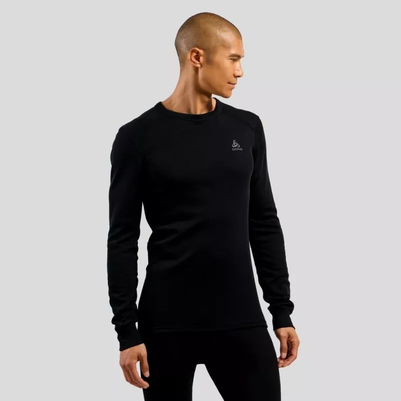 Odlo BL TOP girocollo manica lunga ACTIVE WARM ECO maglietta uomo, taglia M, nero