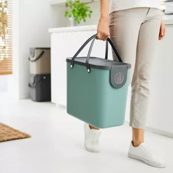 rotho Albula 25 L scatola contenitore rettangolare, verde scuro, tecnopolimero, 400×235×340 mm