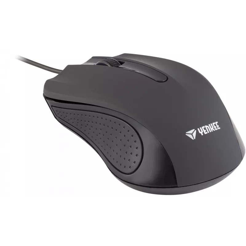 Mouse USB con cavo, 3 tasti, superficie gommata, 1000 DPI