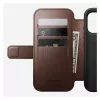 Custodia per smartphone Nomad Modern Leather Folio per iPhone 17 Pro, pelle/alluminio, 16 cm (6,3 pollici) marrone, 4 scomparti per carte