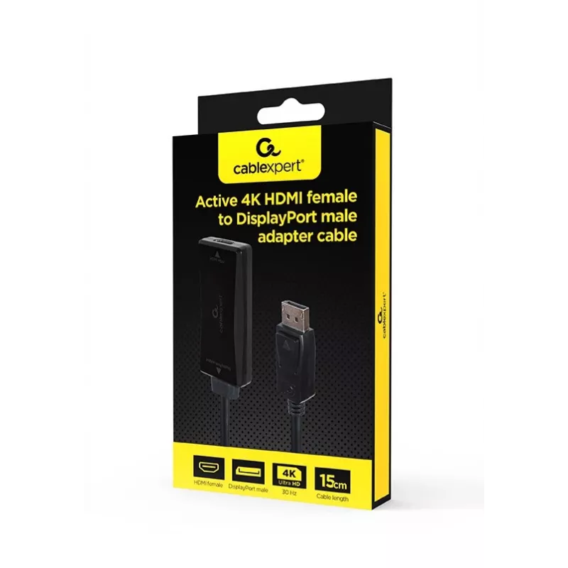 Adattatore cavo video GEMBIRD A-HDMIF30-DPM-01 HDMI tipo A a DisplayPort 0,15 m nero