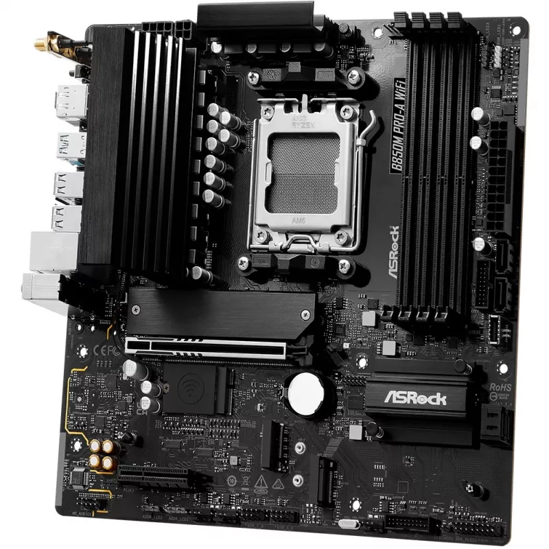 Scheda madre ASRock B850M Pro-A WiFi micro ATX – AMD B850, socket AM5, DDR5, 4x DIMM, 256 GB, Wi-Fi, LAN 2,5 Gb