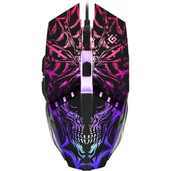 Mouse da gaming DEFENDER GM-670L ambidestro ottico, 2400 DPI, 5 tasti, con filo, nero, RGB