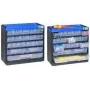 Cassettiera per minuteria allit 464610, contenitore per lo stoccaggio in plastica 300x285x135 mm, nero/blu