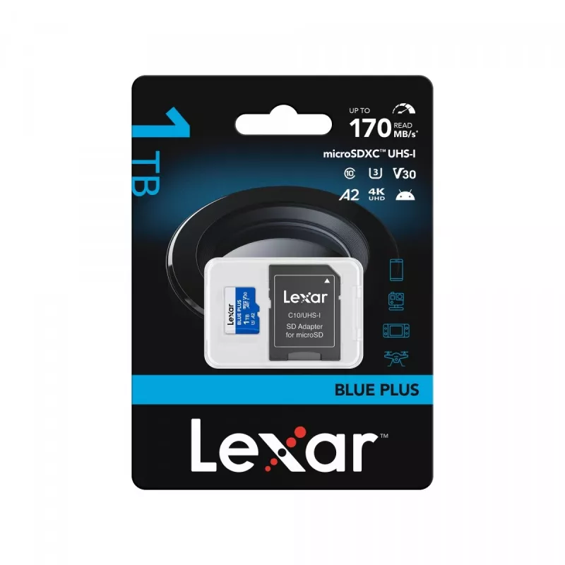 Scheda di memoria microSD 1TB C10 A2 U3 V30 170MB/s Blue Plus