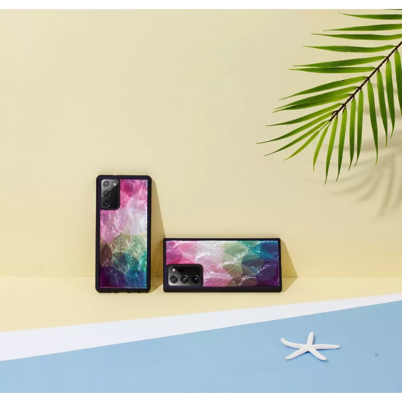 Custodia protettiva iKins per Samsung Galaxy Note 20 – motivo fiori d'acqua nero