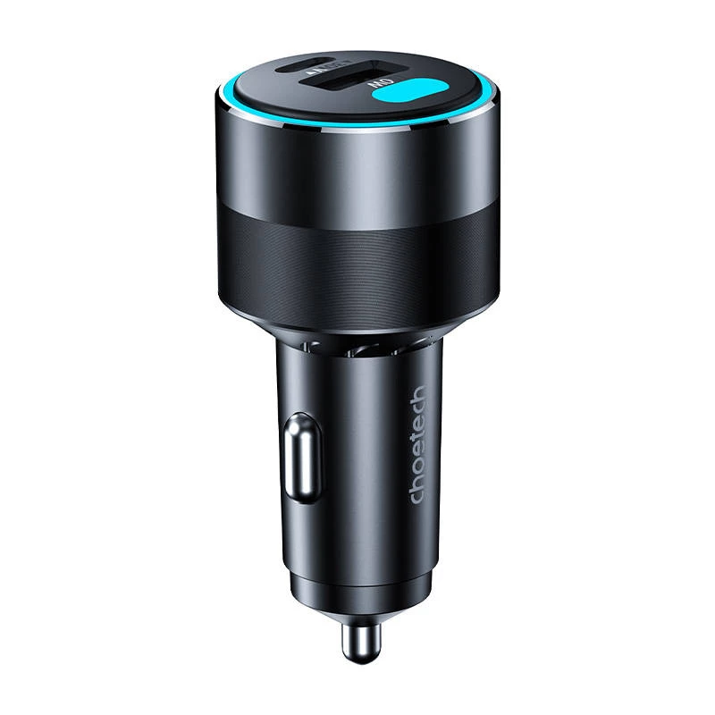 Caricabatterie da auto Choetech TC0011 130W 2x USB C 1x USB A (nero)