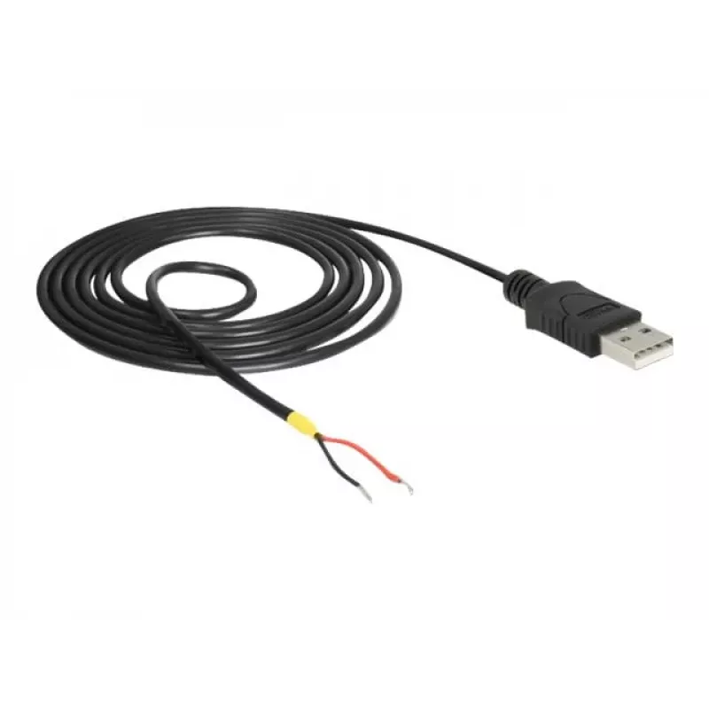 Delock Cavo USB2.0 connettore maschio Type-A > 2 x estremità cavo aperte - 1,5 m - nero (85664)