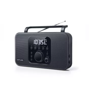 Radio portatile Muse M-091 R — FM/AM, display LCD, a rete o batterie AA/D, volume a manopola, 1,1 kg, nero