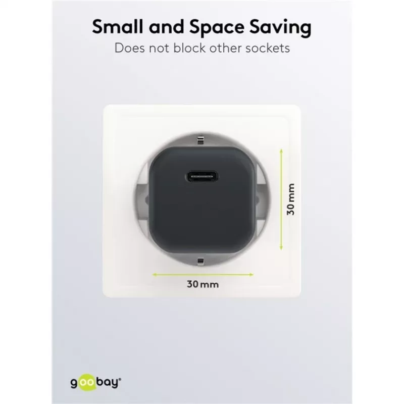 Caricabatterie per dispositivi mobili Goobay 65403 universale nero ricarica rapida AC
