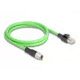 Cavo di rete DeLOCK M12 codifica X 8 poli connettore maschio su connettore maschio RJ45 PUR (TPU) 1 m