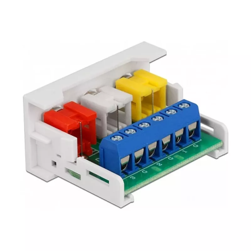 Modulo RCA DeLOCK Easy 45 3 x RCA femmina 22,5 x 45 mm