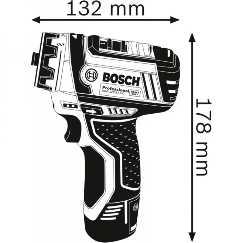 Bosch GSR 12V-15 FC Professional Keyless 600 g nero, blu