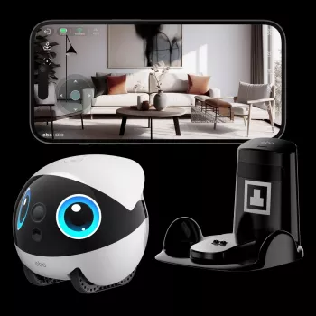 Robot Wi‑Fi Enabot EBO Air2 Plus — batteria 5000 mAh, altezza 111 mm, compagno per animali domestici e robot di sorveglianza per interni