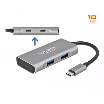 Hub USB DeLOCK esterno USB 10 Gbps USB Type-C hub 63260