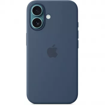 Custodia in silicone Apple iPhone 16 MagSafe Denim blu 6,1